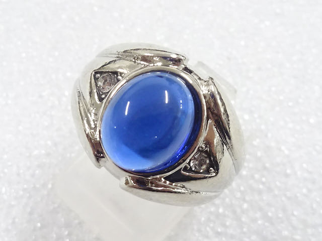 JAPANESE KIMONO / ANTIQUE COLORED STONE RING (SIZE 14)